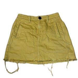PacSun Mini Skirt, Gold Mustard, Cotton, High Waisted, 23